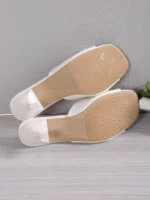 ⁦موضة جديدة لعام 2023 ، نعال بكعب عالي مفتوح من الأمام للنساء ، نعال بكعب مربع للخروج ، نعال كعب رفيع للنساء⁩ - الصورة ⁦2⁩