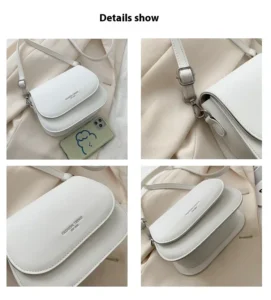 ⁦العصرية السرج حقيبة كتف المرأة بولي Leather حقيبة جلدية كروسبودي بسيطة بلون رفرف حقيبة ساعي حقائب اليد الموضة الحقيبة⁩ - الصورة ⁦2⁩