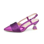 ⁦طقم حذاء وحقيبة راقٍ مرصع بأحجار الكريستال⁩ - الصورة ⁦5⁩