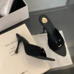 ⁦الصيف المرأة عصرية وفريدة من نوعها أشار تو مشبك معدني رقيقة كعب النعال المرأة المفتوحة تو ثونغ صنادل عالية الكعب 2025⁩ - الصورة ⁦2⁩